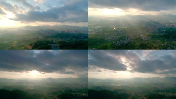 小城城区日出4K航拍延时