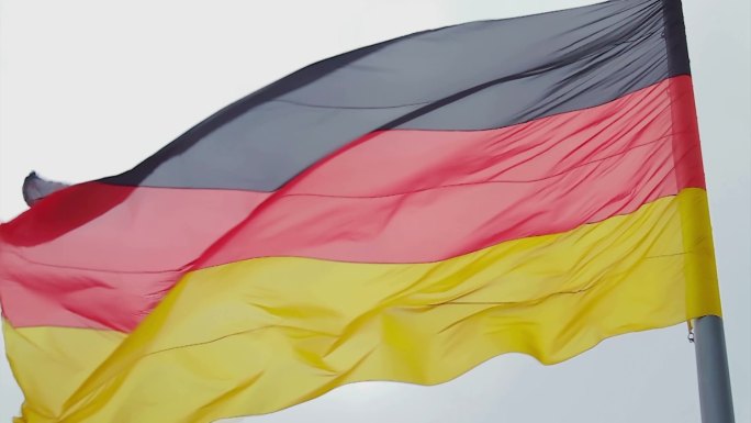 德国国旗挥舞的慢动作