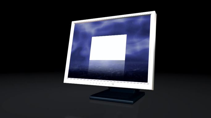 桌面动画，蓝色波浪背景，包含大雨和闪电，白色床单演示