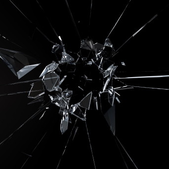 玻璃破碎裸眼3d带通道视频素材