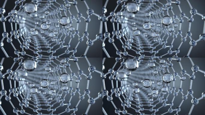 石墨烯分子碳原子玻璃 超导广告素材