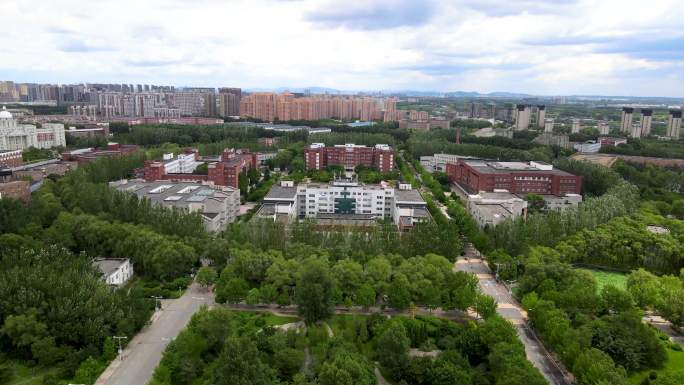 沈阳师范大学航拍圆形楼