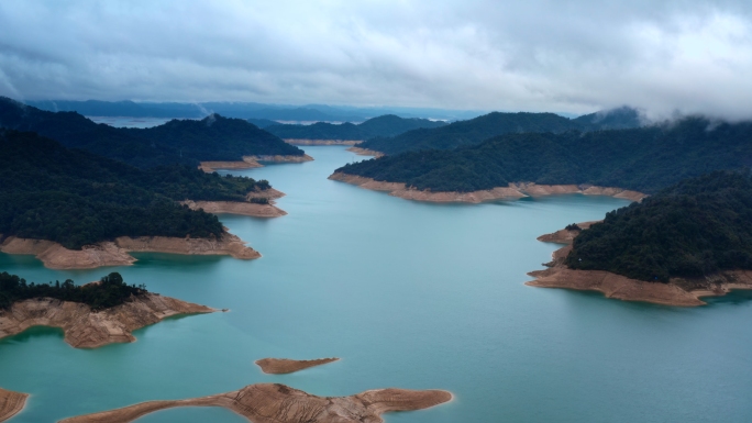 4k森林湖泊自然风景湖泊绿水青山