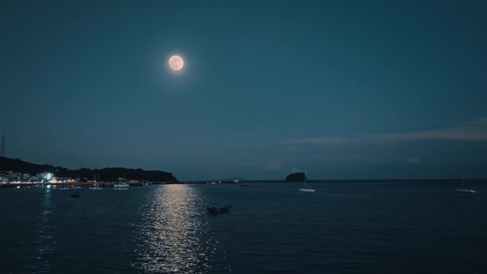 海上生明月（涠洲岛海上月亮航拍）