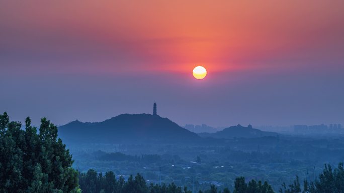 玉峰塔日出延时