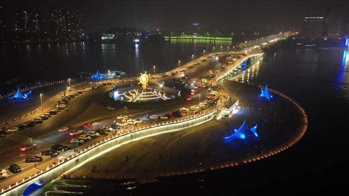 滨州中海天地桥夜景延时航拍