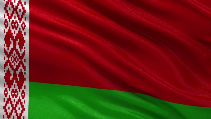 白俄罗斯国旗在风中轻轻飘扬。无缝线圈采用优质光泽面料。