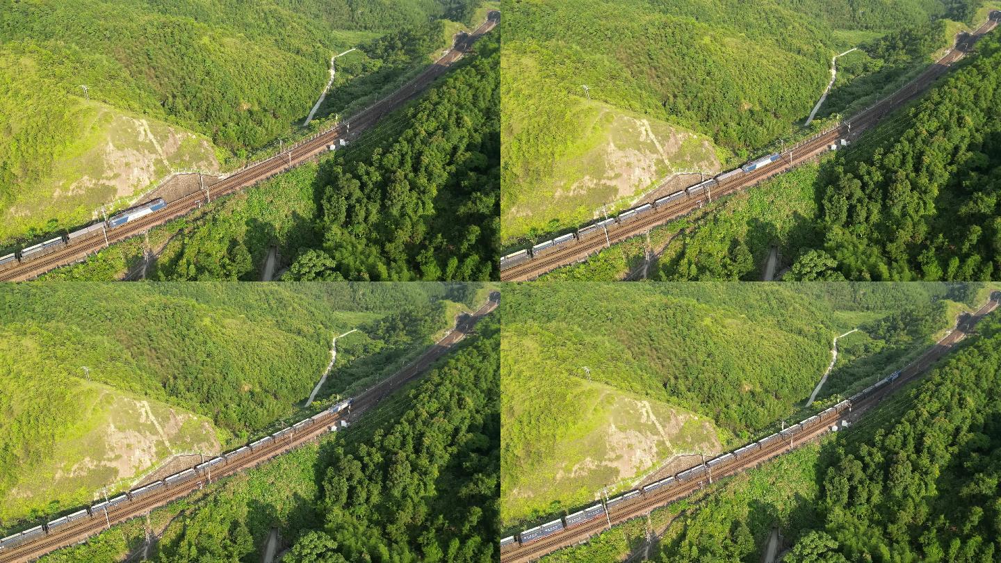 4K火车经过山林隧道画面