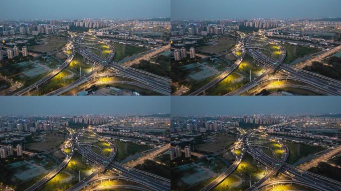 油坊桥沪蓉高速车流延时航拍视频4K超清
