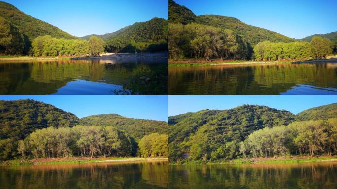 4K原创高清实拍汤峪湖森林公园山水美景