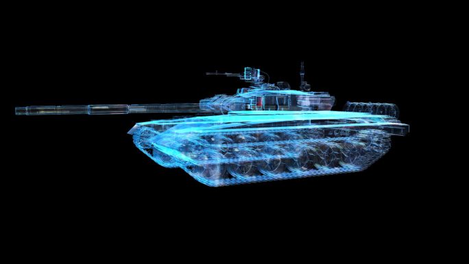 科技全息坦克透明通道素材