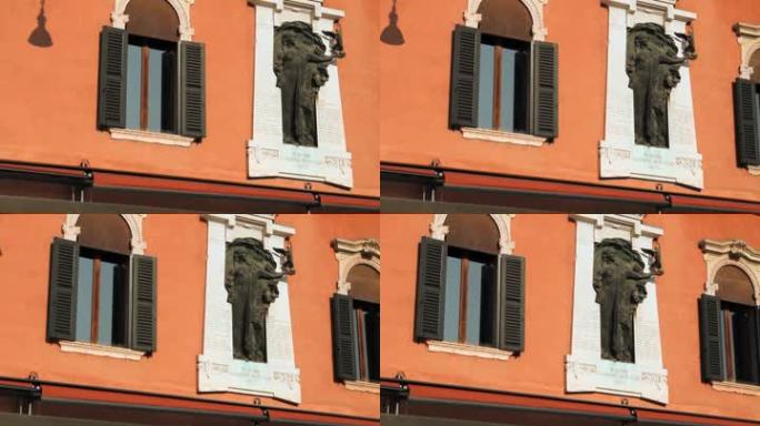 维罗纳带有雕塑的房屋正面