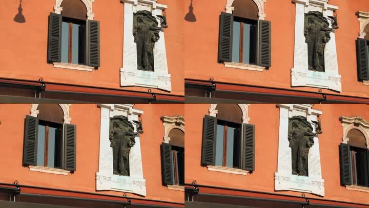 维罗纳带有雕塑的房屋正面