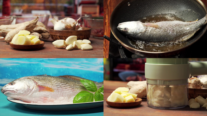 东北特色家常菜干烧鲳鱼烹饪过程