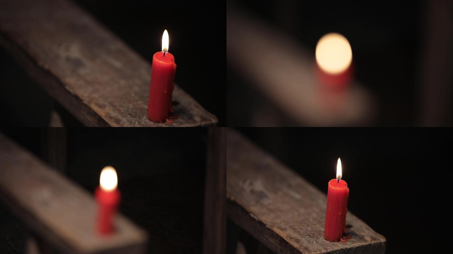 点燃的蜡烛 特写蜡烛