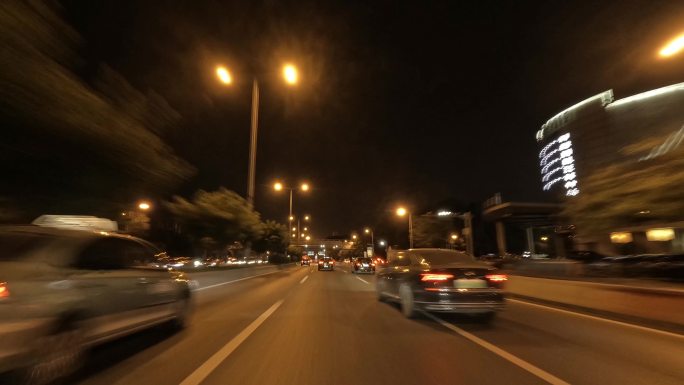 城市夜景 夜景道路 夜间行车 夜晚道路