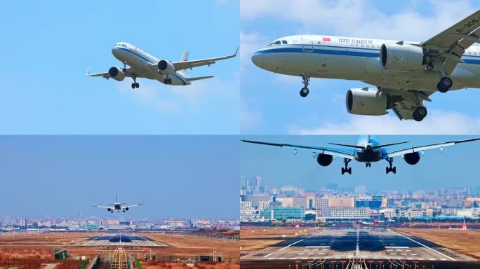 国航飞机降落 大型客机 空客