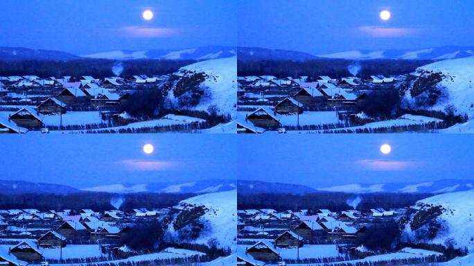 内蒙古边塞月亮雪村