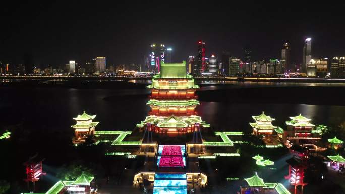 滕王阁夜景航拍4K