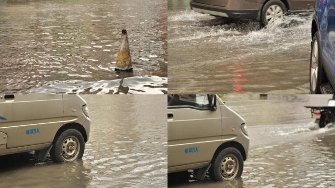 积水道路 涉水行车