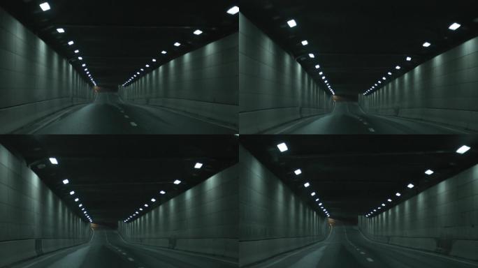 原创 夜间隧道行驶 光影感 转场画面