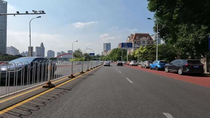 天津海河东路开车第一视角 城市道路 美景