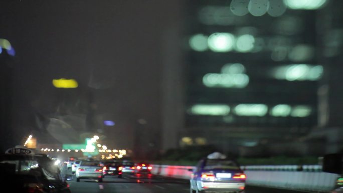 原创 城市夜景 雨夜 车内拍摄 虚焦朦胧