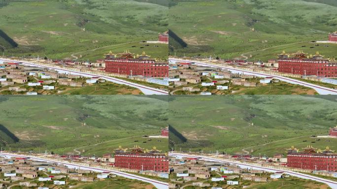 4K正版-塔公草原木雅大寺与藏族村落