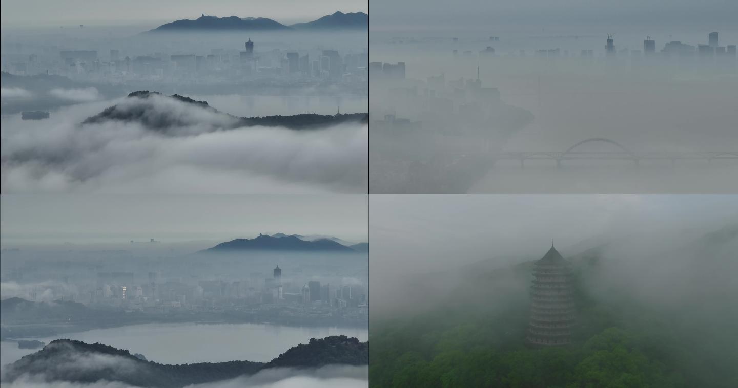 杭州西湖奥体平流雾