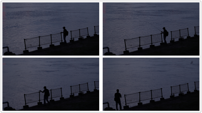 孤单孤独钓鱼的人