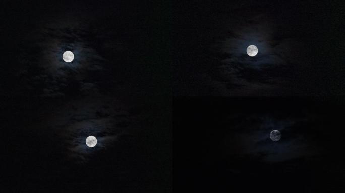 【4K】云层中的月亮延时摄影