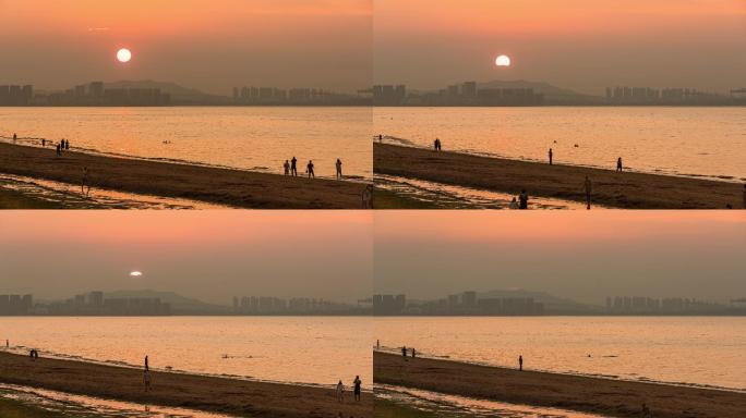 【4K】海边沙滩落日延时摄影