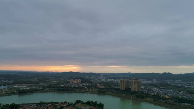 天空天际线 黄昏落日 乌云压城