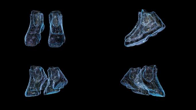 全息科技HUD篮球鞋透明通道素材