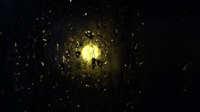 雨夜玻璃上的水珠