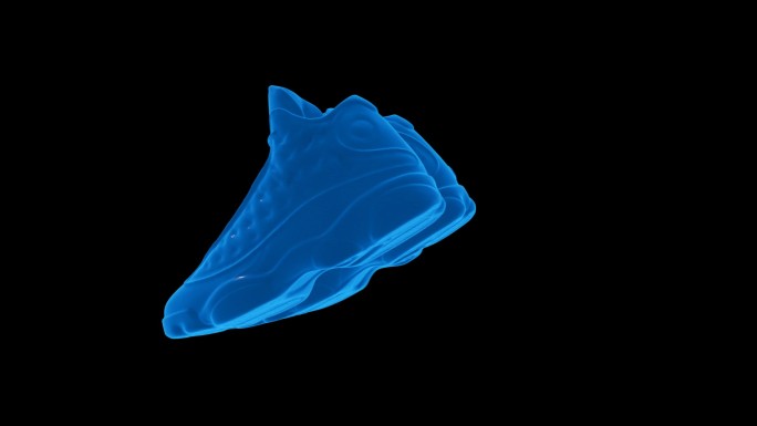 蓝色科技线条篮球鞋透明通道素材