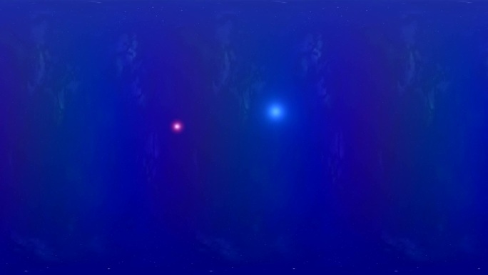 飞碟（星星）在蓝色的雾中飞行