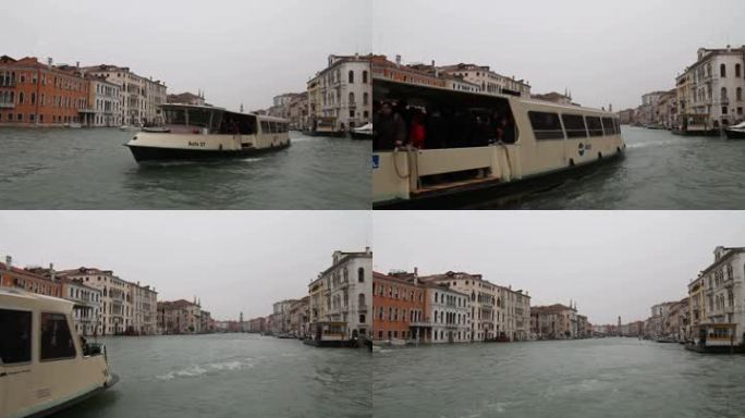 威尼斯大运河上的游船