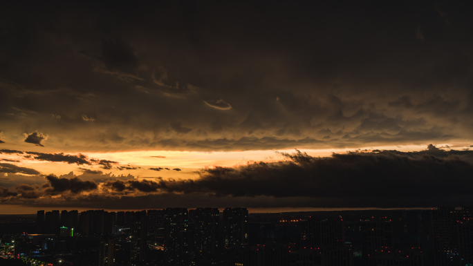 【4K】城市暴风雨来临风云变幻