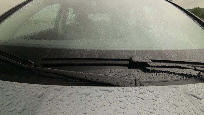 司机在雨中进入车厢