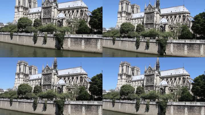 巴黎塞纳河畔的圣母院