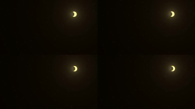 月亮在星空中消失了