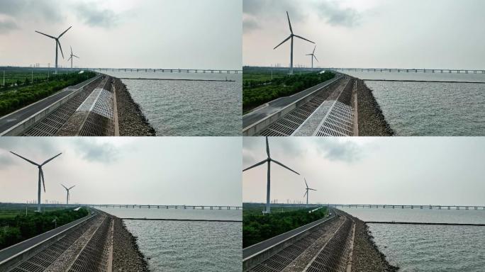 【可商用】上海崇明长兴岛海上风电航拍