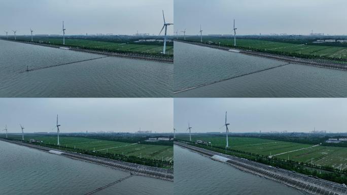 【可商用】上海崇明长兴岛海上风电航拍