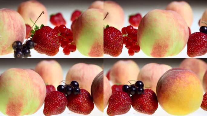 多莉：新鲜水果和浆果背景