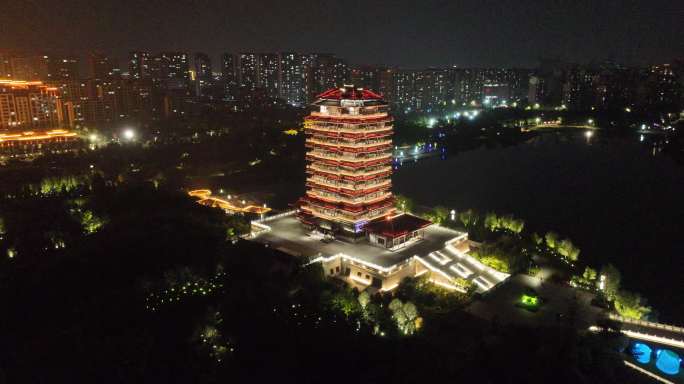 淄博齐盛湖夜景