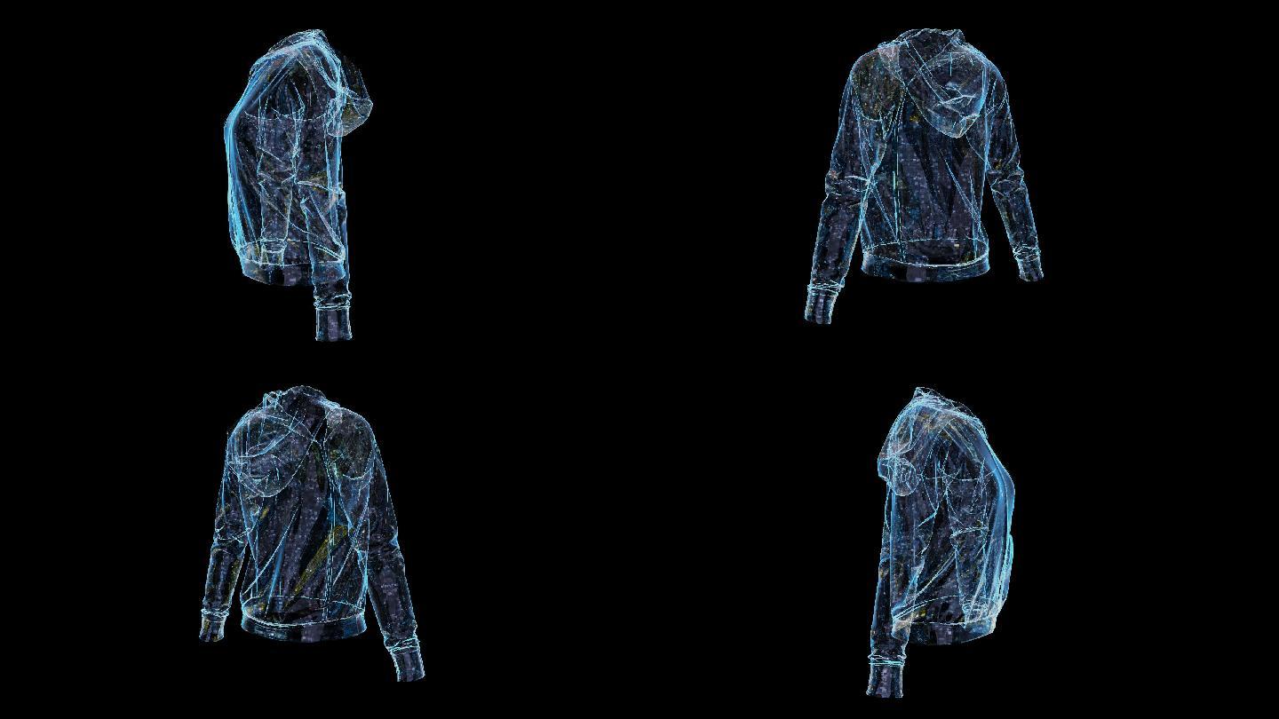 科技全息运动衣透明通道素材
