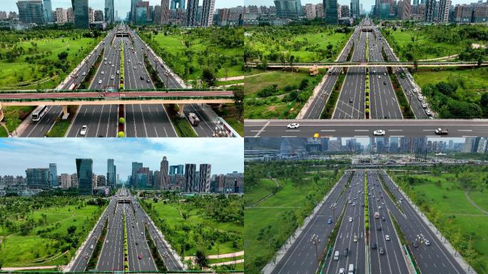 天府绿道多景别航拍素材