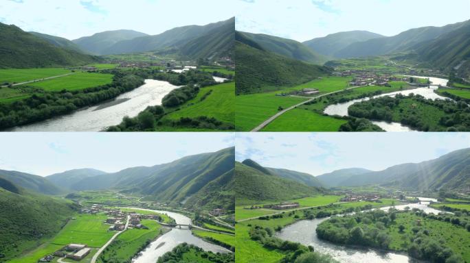 高原少数民族 藏族村落航拍7