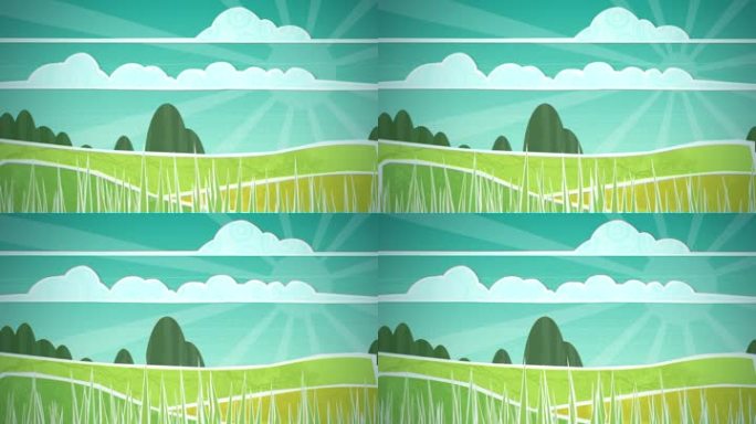 动态图形动画使用剪纸样式的元素来演示阳光明媚的乡村场景。高清1080P和环路就绪。这是一套简单的剪纸
